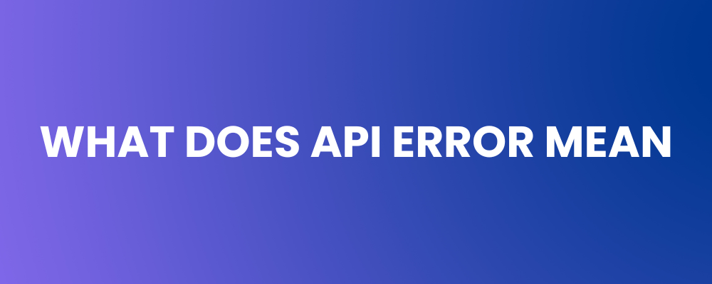 What Does API Error Mean